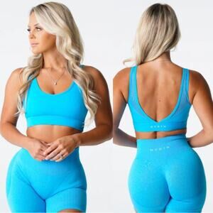 NVGTN Dream Mesh Back Pullover Bra Caribbean Blue Womens Best Fit Small/Medium